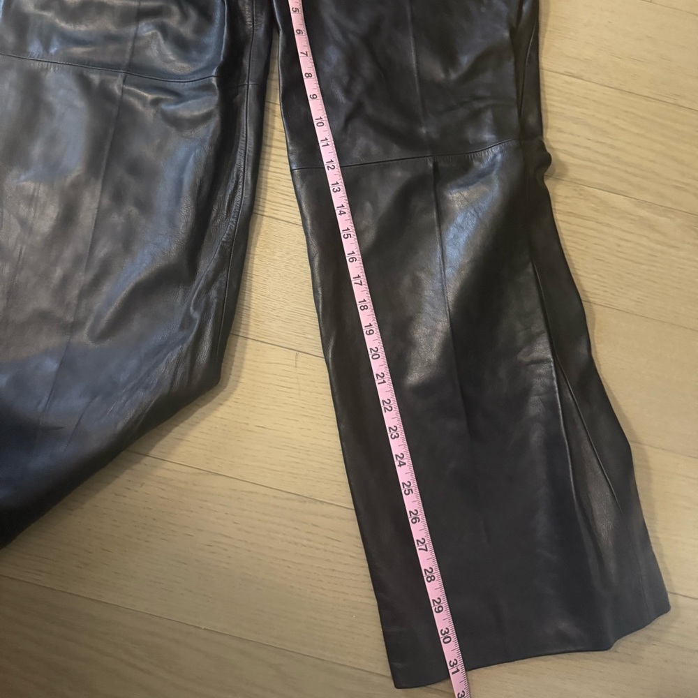 Alexander Wang Leather Wide Leg Embossed Trousers Women Size 0 - Picture 14 of 14